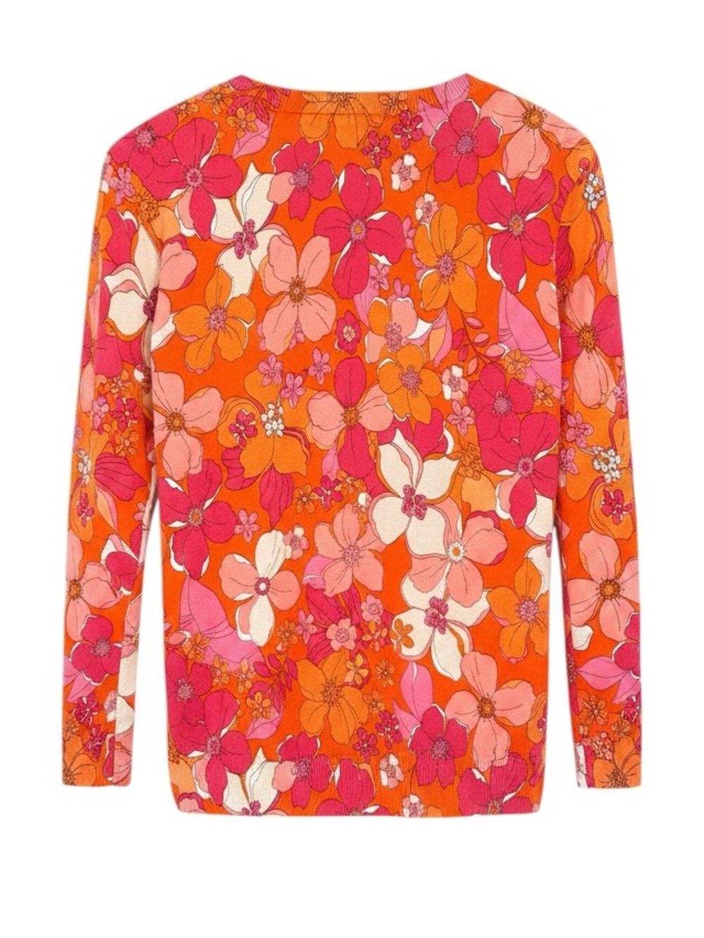 Talbots Tossed Flowers Crewneck Lightweight Pullover Sweater Size Small Petite - Picture 2 of 10